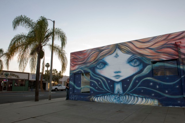 Artist and muralist Gloria Muriel, San Diego, November 2015. photo © Stefan Falke stefanfalke@mac.com www.stefanfalke.com